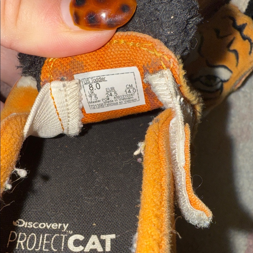 Vans Toddler Tiger Face Slip-On Sneakers - Project Cat - Size 8 - Picture 3 of 7